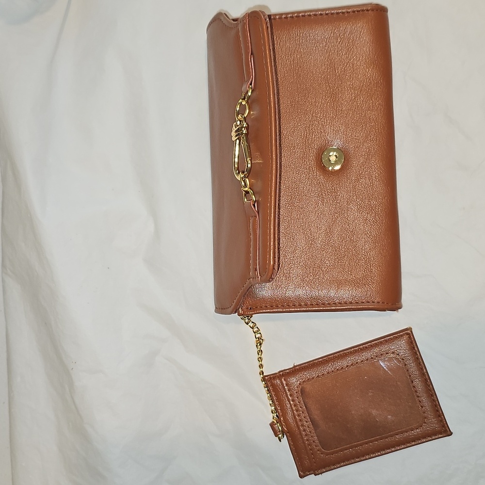 Time and Tru Women's Scarlet Envelope Wallet, Cognac Brown New - Picture 3 of 14
